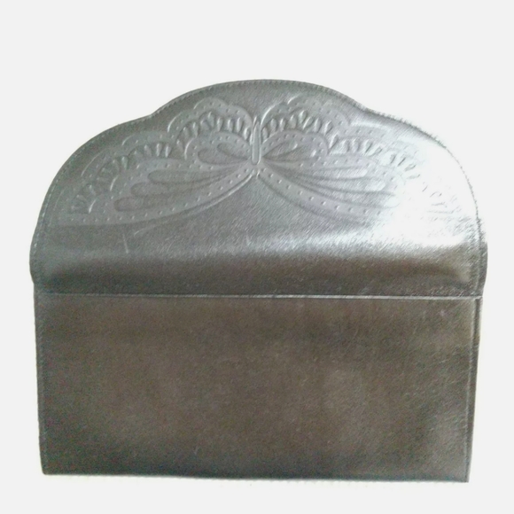 Hanae mori long black leather butterfly wallet - Picture 4 of 8